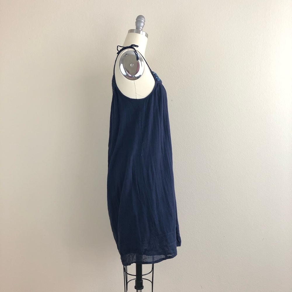 Calypso St. Barth Beaded Navy Shift Dress - Picture 3 of 5